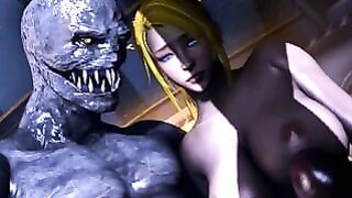 Samus Aran Gets Her Tight Pussy and Anal Destroyed With a Monster Dick