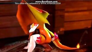 Christmas Charizard Fucks Her Trainer and Takes on a Fuch Machine