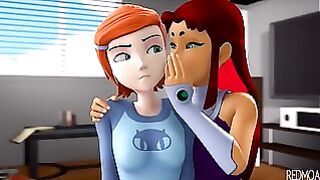 Gwen Vs Raven Tit Fight