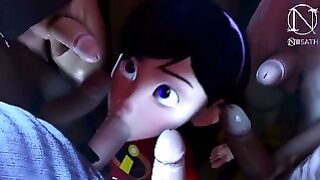Violet Parr Giving Head To Numerous Men With Her Consent Incredibles Parody
