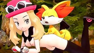 Serena Gives Fennekin A Reward
