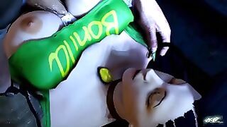 Street Fighter Busty Latina Laura Earns Some Extra Cash for an Alley Blowjob