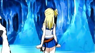 Fairy Tail Lucy Hertfilia Threesome With Two Monster Cocks