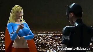 Supergirl Licks Catwoman’s Wet Pussy