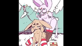 Lesbians Espeon X Eevee Candy Cane Masturbation (by Diives)
