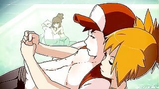 Misty Gives Ash’s Cock a Long Handjob