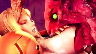 Samus Aran Gets Destroyed By a Monster Dick