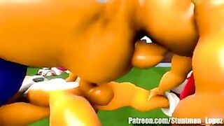 Rouge & Sally Sex Sonic & Tails (futa Too)