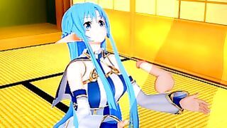 Alfheim Online Asuna Blowjob and Creampie 3D Animation