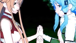 Sword Art On-line – Asuna X Sinon 3d Anime Threeway