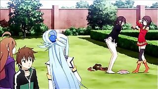 Konosuba Anime Ova Enf Megumin & Yunyun Playing Stripping Rock Paper and Scissors Yakyuken – Naked Girls Vert;
