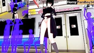One Punch Male – Aroused Fubuki Masturbates in the Train (3d Hentai)
