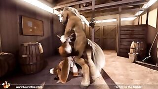 Horse Takes Care of a Fox in the Stable