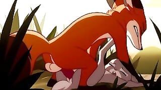 Patreon Blitzdrachin : Straight Yiff Animation , Cum Inside, Size Difference , Fox and Rabbit