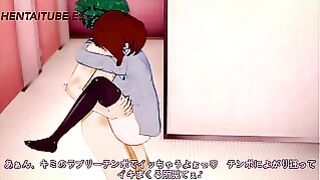 Boku No Hero Acadeemia Hentai – Midoriya Deku Handjob Oral and Fucks Ochako Uraraka