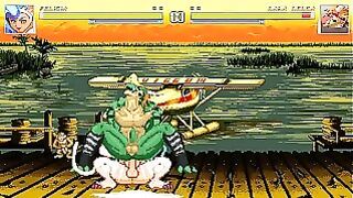 Darkstalkers Felicia Catgirl Bangs Delga Lizard in Mugen