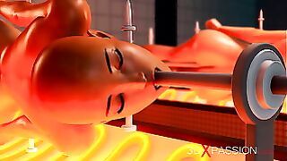 Ebony Chick Gets Her Butthole Fucked By a Fat Guy 3D Animation