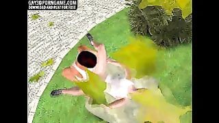 Some Hot 3d Anal Sex in the Yard With Blonde Hottie