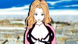 Redhead Rangiku Matsumoto from Bleach rides a cock in her bedroom