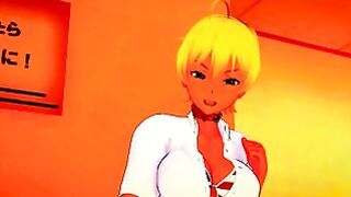 Short Haired Blonde Schoolgirl Masturbates on a Hallway