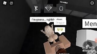 Tiny blonde enjoys a huge cock in Roblox