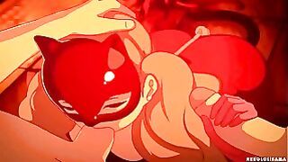 Persona 5 Ann Buffs Threesome Blowjob and Handjob