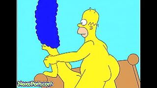Homer and Marge enjoy hardcore sex at home in Simpsons porn