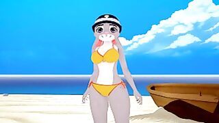Horny cop Judy Hopps fucked hard on the beach
