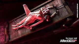 Big Boobs Vampire Gives a Oral Sex to the Bondaged Futanari Girl in a 3d Animation