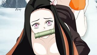 Nezuko gets fucked doggystyle by Zenitsu Demon Slayer hentai