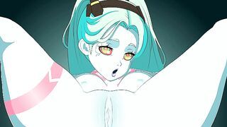 Cyberpunk Rebecca gets fucked anal anime hentai