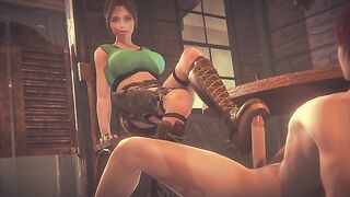 LARA CROFT TOMB RAIDER PERFECTLY JUMPS ON A DICK | 3D Animation