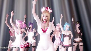 [MMD] Brown Eyed Girls - Abracadabra Hot Kpop Dance Ahri Akali Kaisa Lux Jinx Caitlyn 4K 60FPS