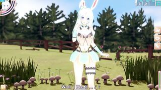 3D/Anime/Hentai: Cute Bunny Girl Having Fun Outside In The Grass