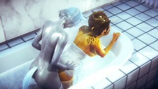Furry Hentai Tiger girl fucked in bath tube