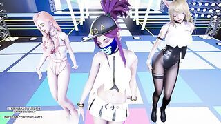 [MMD] Kep1er - WA DA DA Ahri Akali Seraphine Sexy Kpop Dance League of Legends Hentai Uncensored