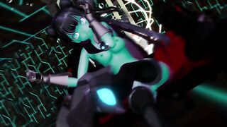 Kancolle Light Cruiser Demon Hentai Nude Dance Monster Girl MMD 3D Dark Green Body Color Edit Smixix