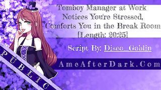 Tomboy Manager Helps Comforts and Fucks You In the Break Room