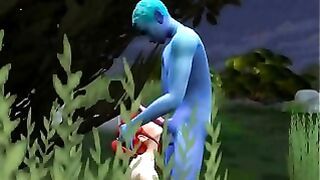Sea Monster Gets a Oral of a Red Head Thot Near the Swamp