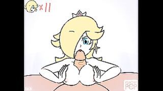 Crazy Princess Rosalina makes huge cock cum twenty times with her huge tits and slutty mouth