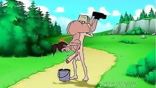 Cartoon Girl Jerk Off & Sucks Big Cock