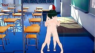 Boku No Hero Yaoi Anime – Todoroki Shoto Fucks Midoriya Deku at High School