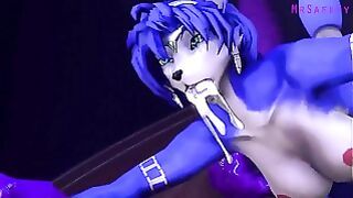 Wolf Furry Girl Bondage and Tentacle Sex