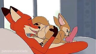 Horny Nick Wilde in gay action destroys a tight anal hole