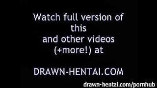 Marge Simpson meets Lois Griffin in a bed with a huge double dildo