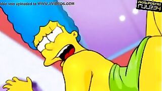 Busty Marge Simpson loves it from behind