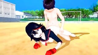 Tight teen enjoys rough sex on public football pitch