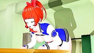Young Redhead Koikatsu Fucking in School