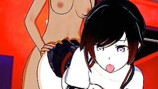 Futa Emerald fucks her girlfriend Ruby in several ways