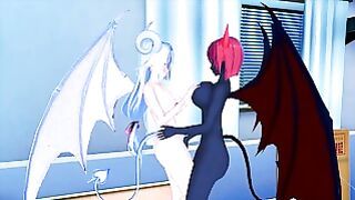 Busty lesbian human dragons eat each other’s pussies